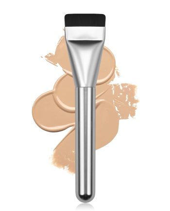 Flat Foundation Brush,Korean Makeup Brush Spatula Facial Brush for Liquid Foundation,Premium Face Makeup Brush for Blending Cream (Silver)