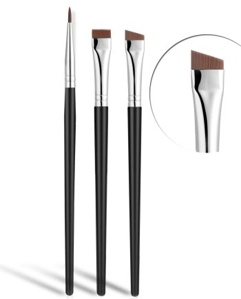 Fine Angled Eyeliner Brush,  Ultra thin Precision EyeLiner Makeup Brushes Set, Fine Point Eyeliner Brush, Synthetic Bristles Eye Makeup Tool (3 Pcs)