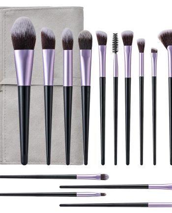 Makeup Brushes, 14 Pcs Professional Makeup Brush Set, Eye and Face Foundation Brush Set, Eyeshadow Brushes, Cosmetic Brushes, with  Bag, Pale rple