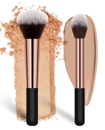 Makeup Brushes  Powder Foundation Brush Flawless Powder Brush Set with Highlighter Brush Blush Brush with Wooden Handle Perfect for Blending, Buffing Liquid